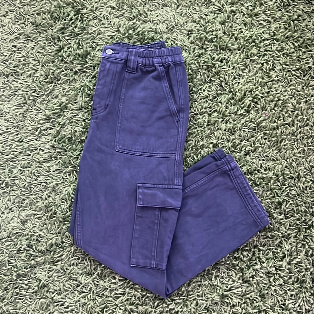 PACSUN baggy dark gray cargos with slightly cinched waist and belt loops
